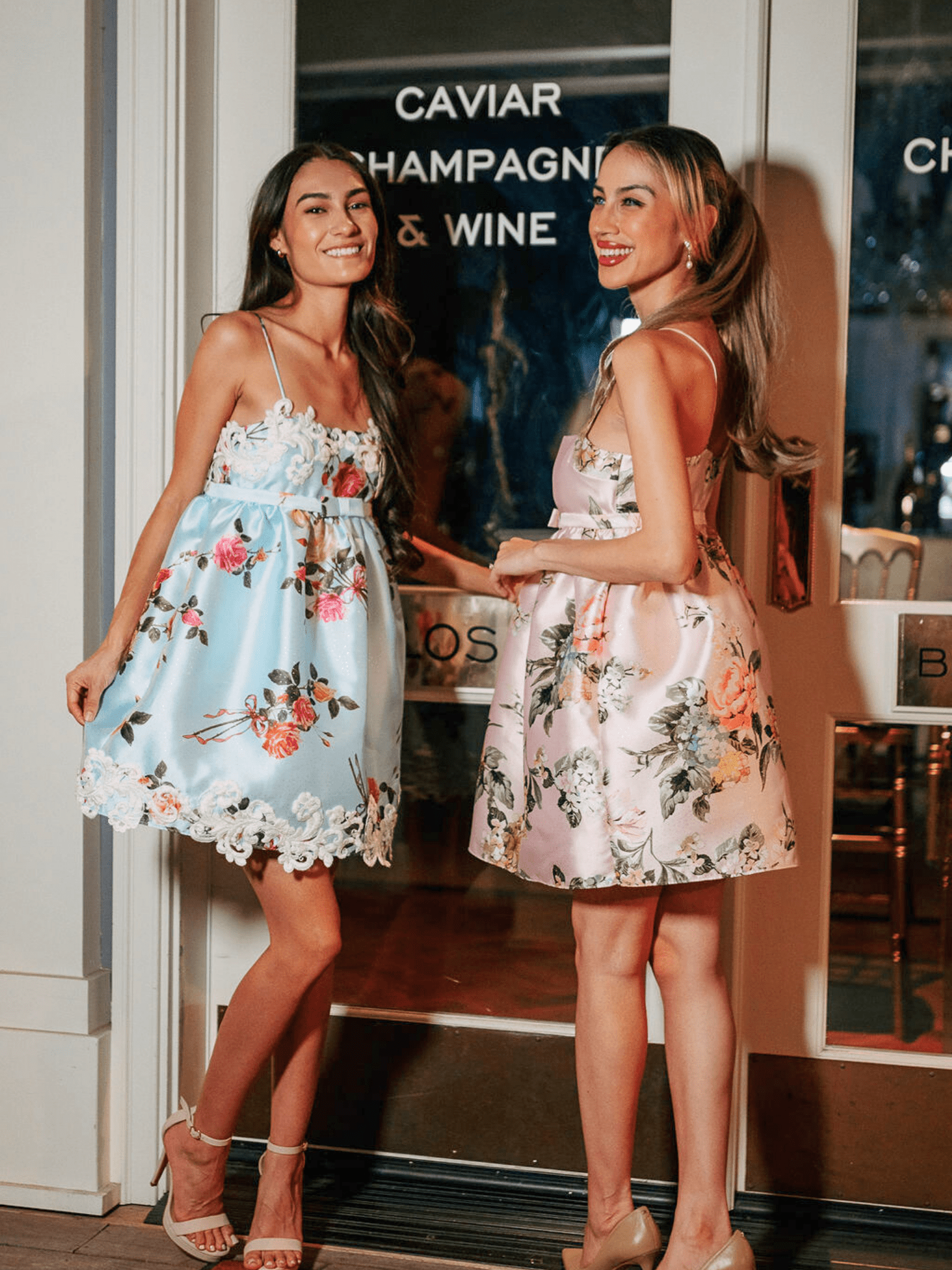 Baby Blue Floral Garden Babydoll Dress with Bow & Applique Detail - Silva Collection
