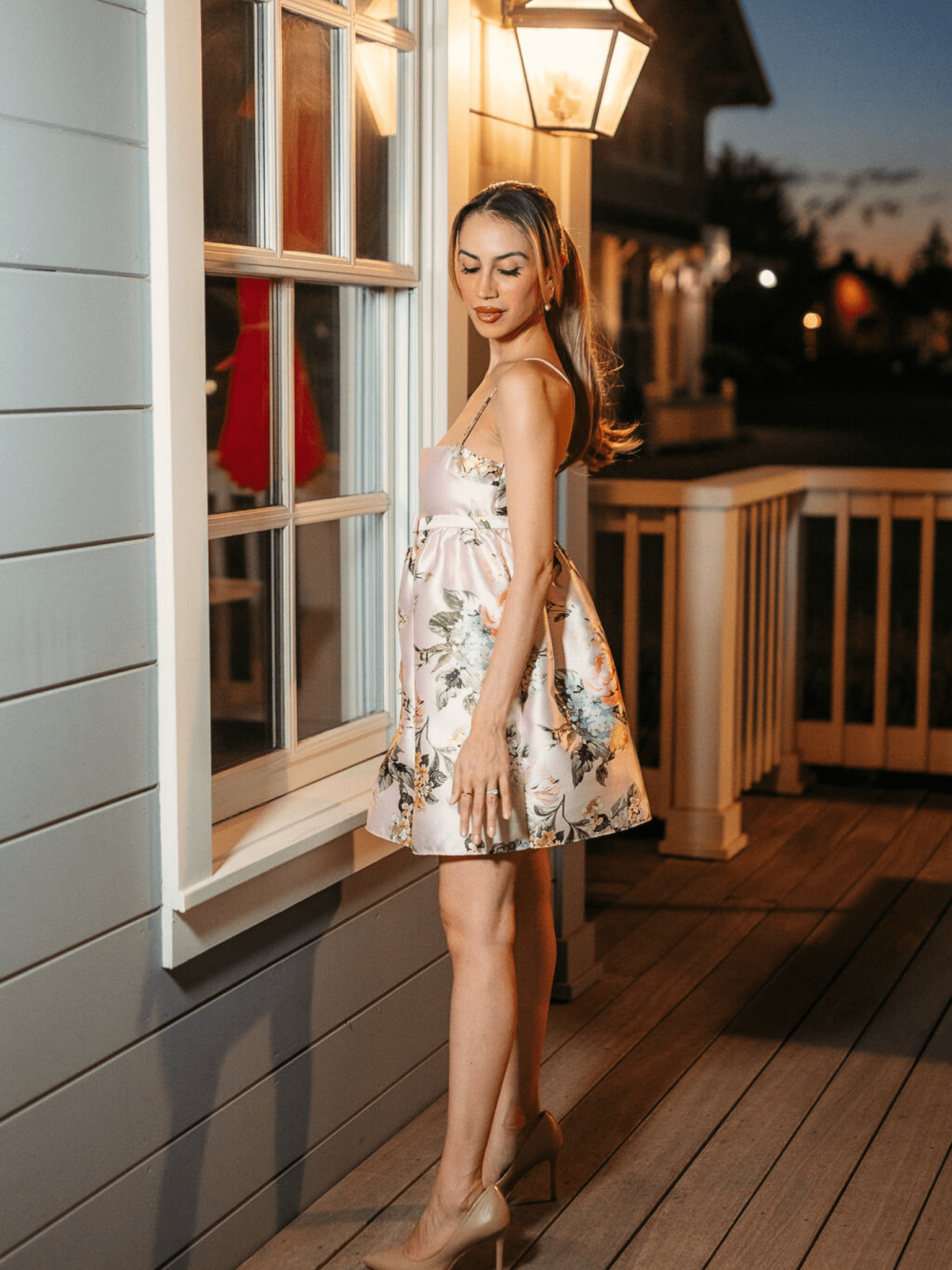 Blush Pink Floral Garden Babydoll Dress With Bow - Silva Collection