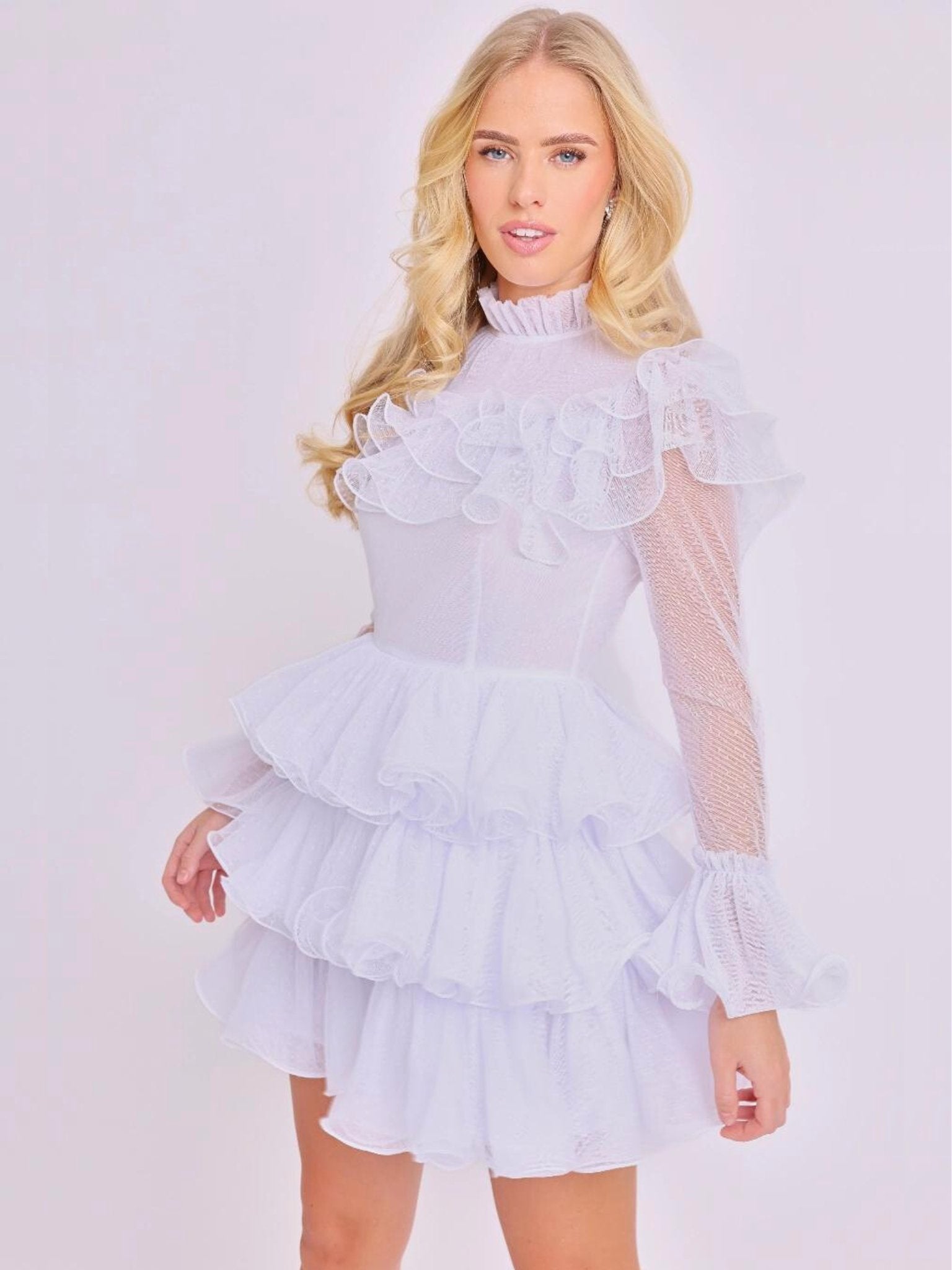 Mallory Tiered Ruffle Mini Dress - Silva