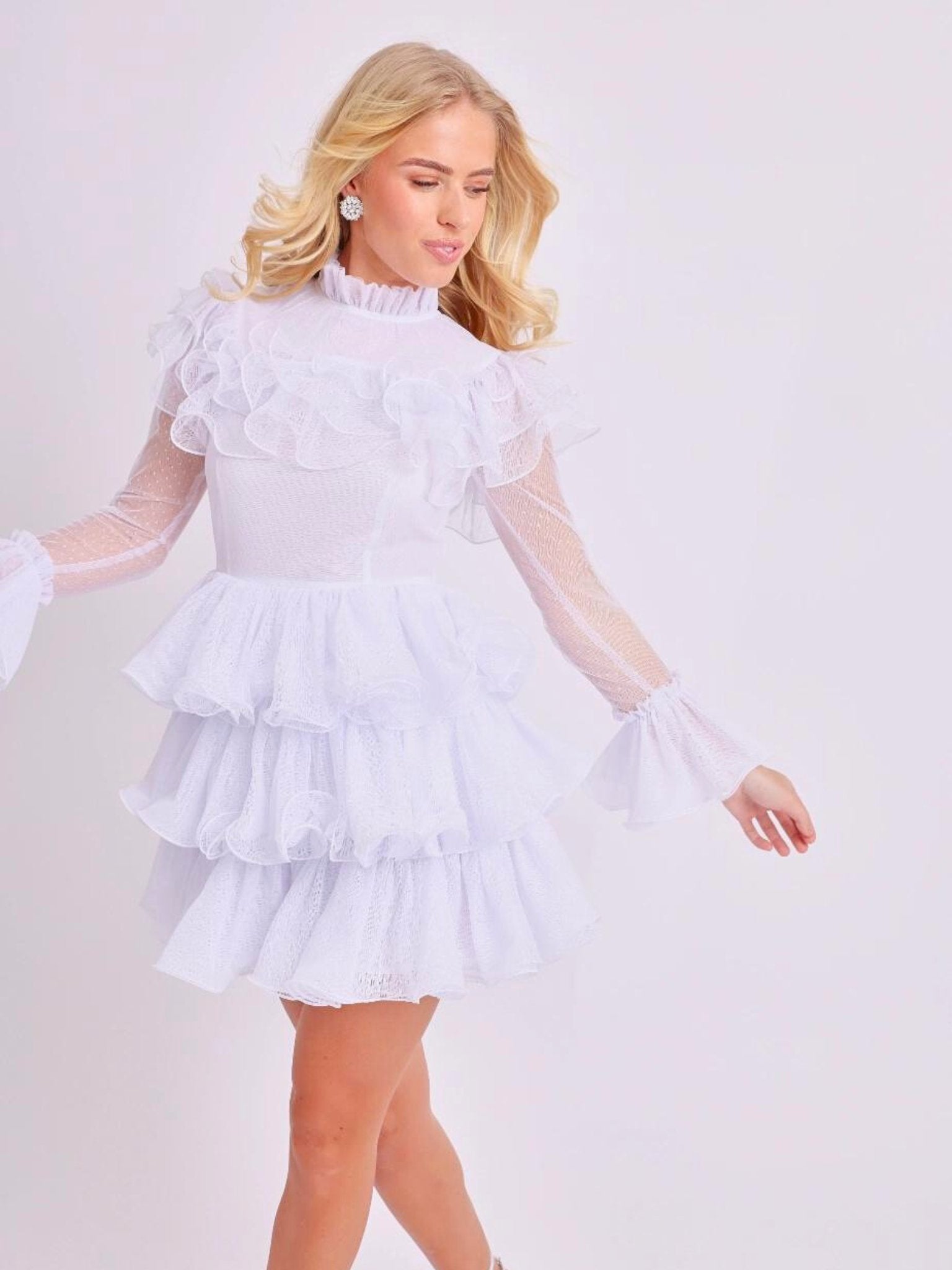 Mallory Tiered Ruffle Mini Dress - Silva