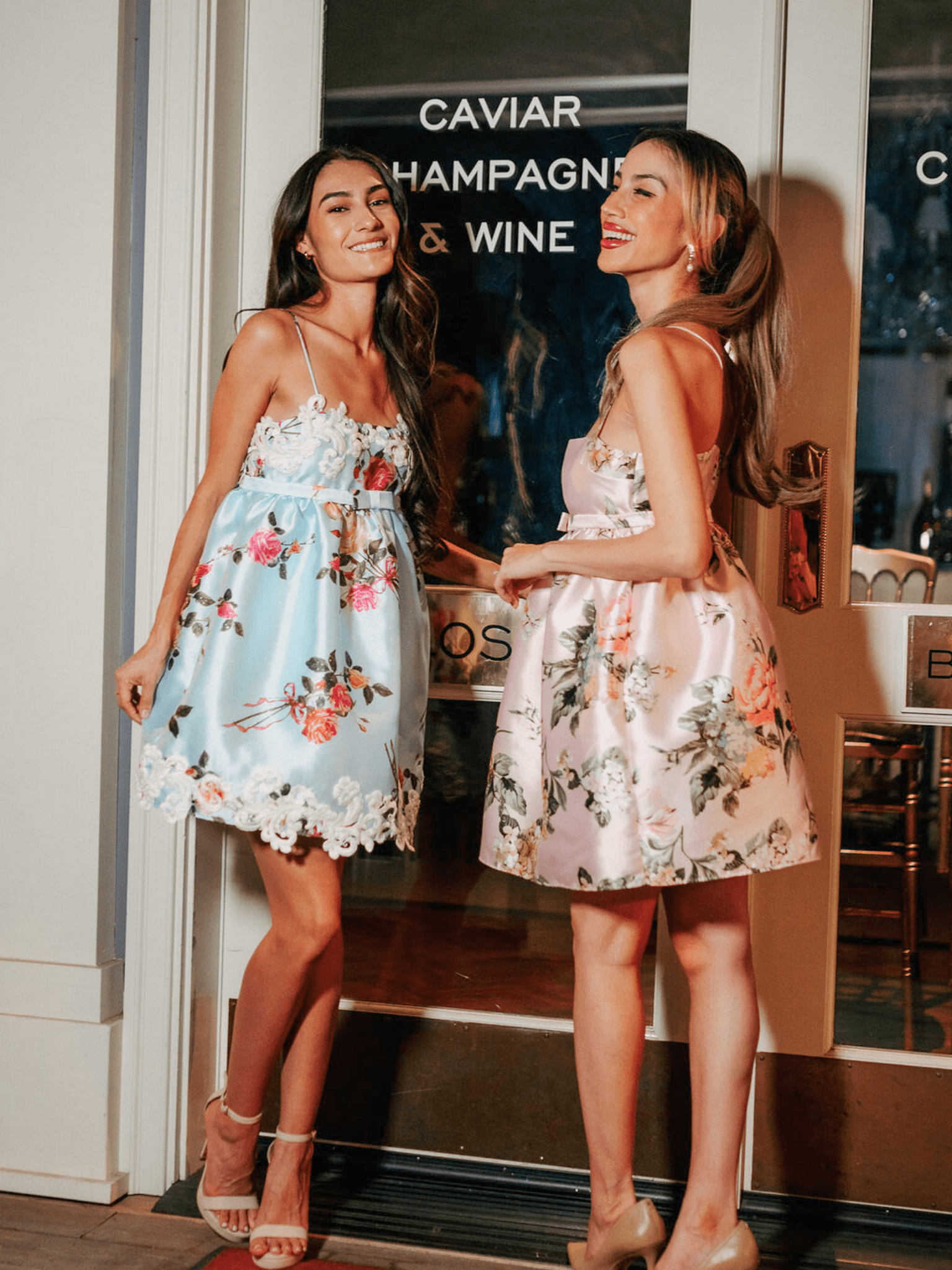 Baby Blue Floral Garden Babydoll Dress with Bow & Applique Detail - Silva Collection